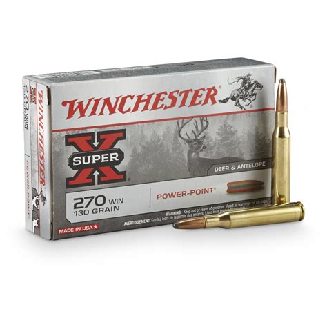 Winchester Super X 270 Winchester Pp 130 Grain 20 Rounds 12128 Free