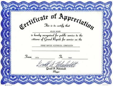 Certificate Of Appreciation Template Business Mentor