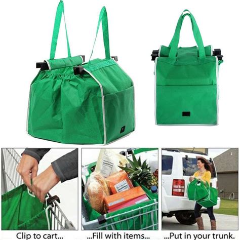 1pc Foldable Shopping Tote Large Capacity Shopping Cart Bags Reusable