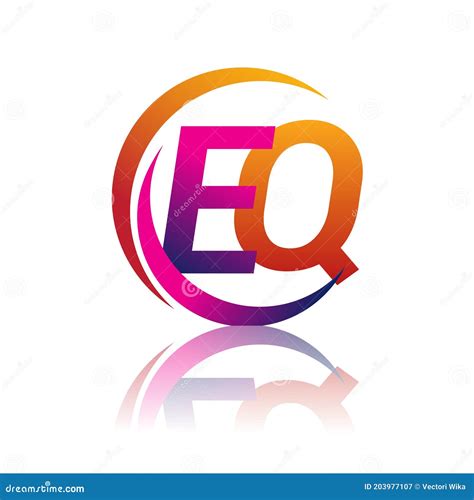 Initial Letter Eq Logotype Company Name Orange And Magenta Color On