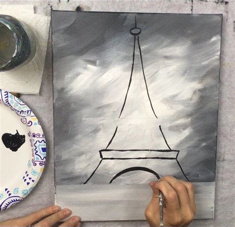 How To Paint An Eiffel Tower Eiffel Tower Painting Painting Easy