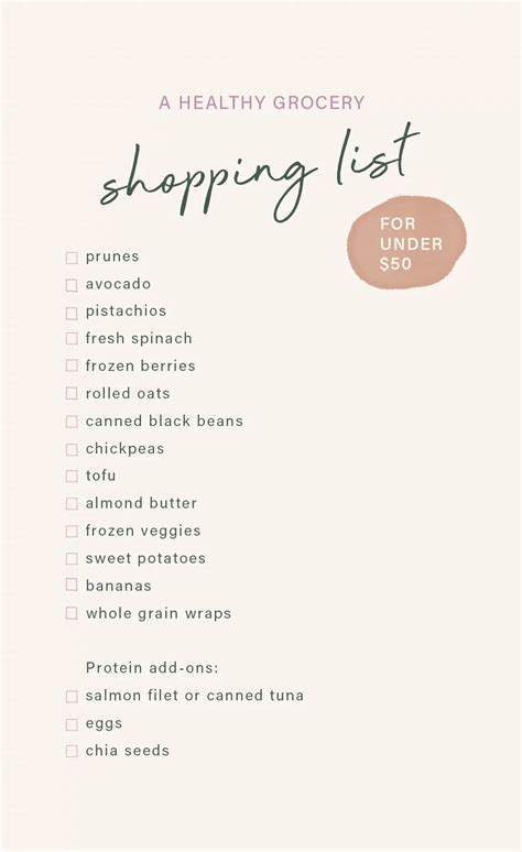 Free Printable Clean Eating Grocery List Survey Ambitious 52 Off
