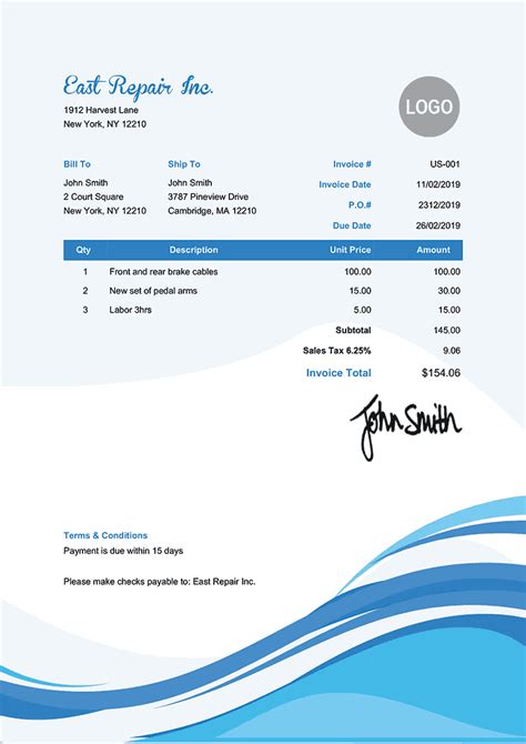 40 Ready Made Invoice Template Word Pictures Invoice Template Ideas