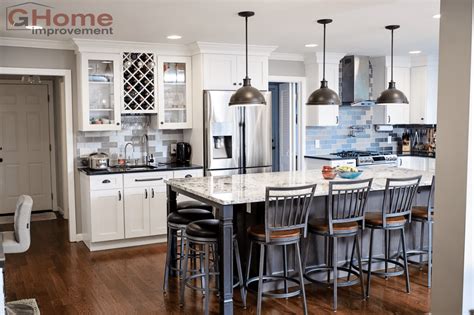 White Shaker Kitchen Cabinets With Gray Island Kitchen Cabinet Ideas