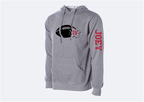 Custom Football Hoodie Personalize With Player Number And Etsy