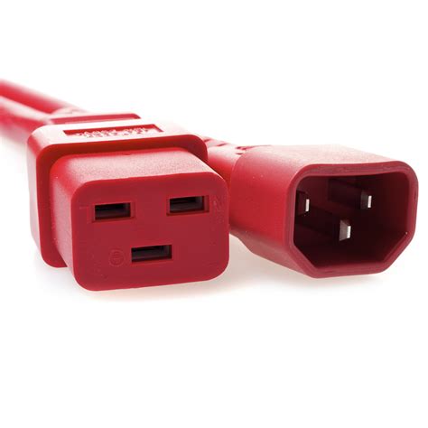 10 Ft Red 15 Amp C14 To C19 Pdu To Server Power Cord