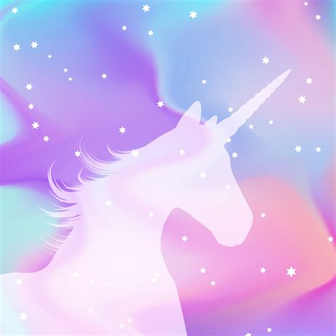 Silhouette Of A Unicorn On A Holographic Background 267230 Vector Art