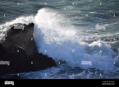 Atlantic Roller Breaking On Rock Hi Res Stock Photography And Images