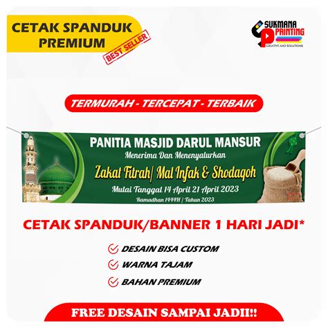 Spanduk Banner Panitia Penerimaan Zakat Fitrah Hari Raya Lazada Indonesia