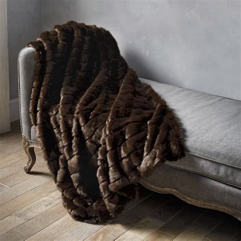 Luxury Faux Fur Throw In Channeled Mink Frontgate