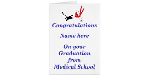 Medical School Graduation Congratulations Card Zazzle