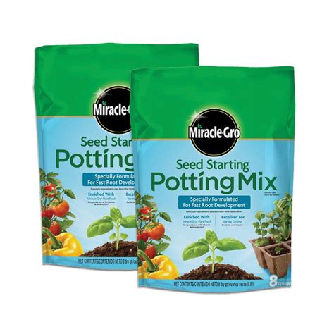 Miracle Gro Seed Starting 16 Qt Potting Soil Mix 2 Pack Vb00005