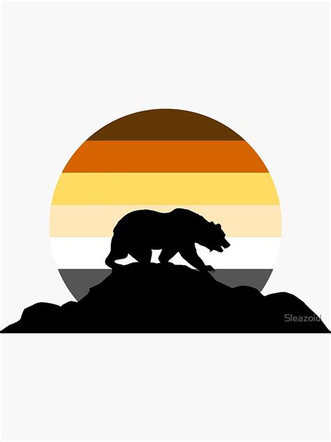 Gay Bear On A Mountain Bear Pride Flag Sticker For Sale By Sleazoid