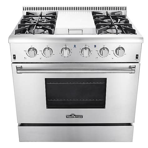 Thor Kitchen® 36 Inch Freestanding Gas Range In Stainless Steel Bed