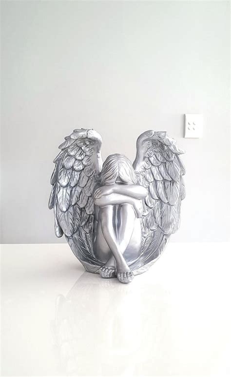Angel Figurine Memorial Figurine Weeping Angel Gold Angel Etsy Australia