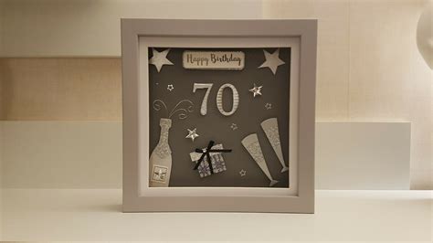 Happy 70th Birthday Handmade Box Frame Birthday T Present For Him