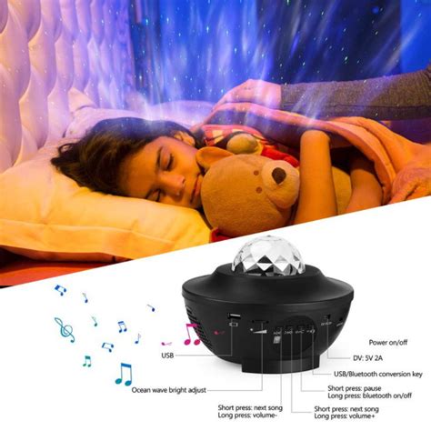 360 Degree Rotation Ocean Water Wave Starry Sky Projector 8w Usb For