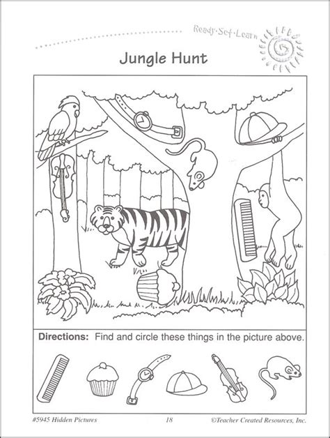 Easyhiddenpictureworksheets Art Activities For Kids Preschool