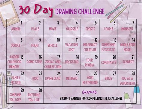30 Day Drawing Challenge Hess Unacademy