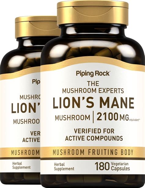 Super Lions Mane Mushroom 2100 Mg 180 Vegetarian Capsules