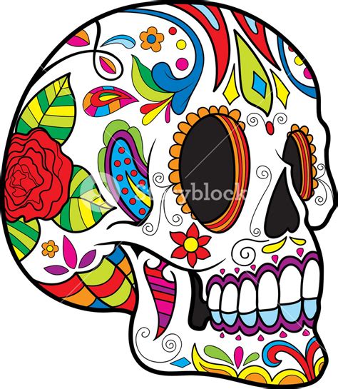 Sugar Skull Vector Element With Flower Royalty Free Stock Image