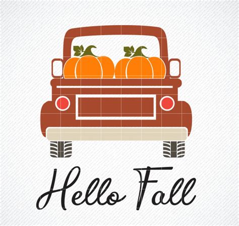 Hello Fall Vintage Truck Svg Png Files For Cutting Machines Etsy