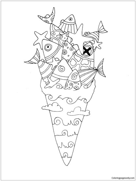 For kids large images, grab your fresh coloring ice cream cone, ice cream coloring 2 coloring to, awesome stack of ice cream coloring coloring sky, icecream summer coloring coloring book. Sea Ice Cream Coloring Page - Free Coloring Pages Online
