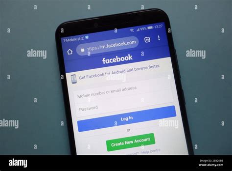 Facebook Website On Smartphone Stock Photo Alamy