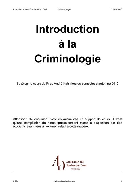 Introduction à La Criminologie Introduction à La Criminologie Basé