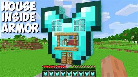 How To Build House Inside Diamond Armor In Minecraft Super Secret