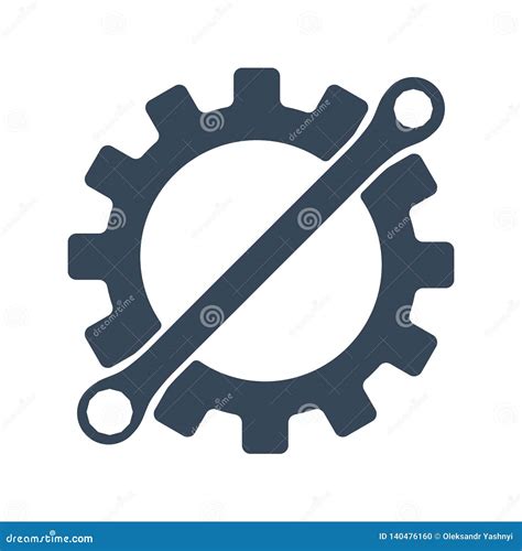 Repair Icon Gear And Wrench Creative Graphic Design Logo Element