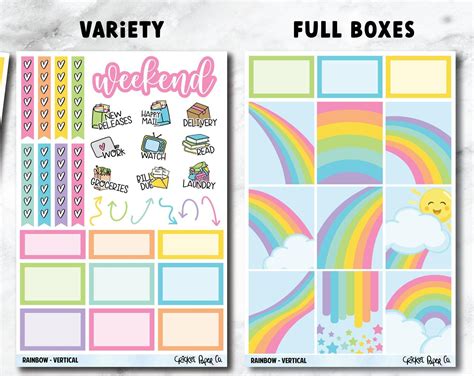 Rainbow Planner Stickers Full Kit Cricket Paper Co