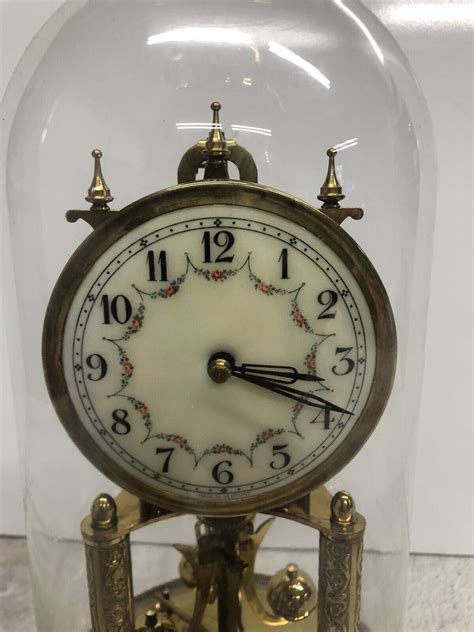 Herr Uhrenfabrik Glass Dome Clock Made In Germany Antique Ebay