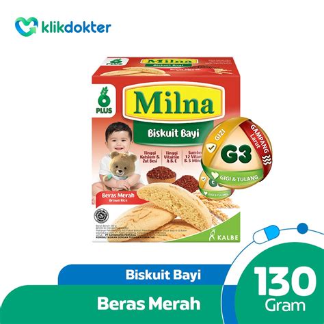 Jual Milna Biskuit Bayi Beras Merah 130gr Shopee Indonesia