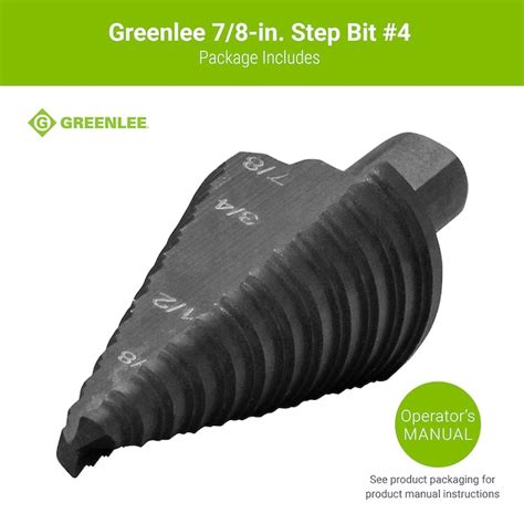Greenlee Step Bit 38 In 4 Step Drill Bit 316 In To 78 In In The