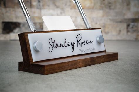 Personalized Desk Name Plate With Card Holder Apartments And Houses