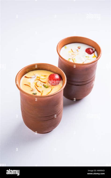 Authentic Indian Cold Drink Made Up Of Curd Milk And Malai Called Lassi