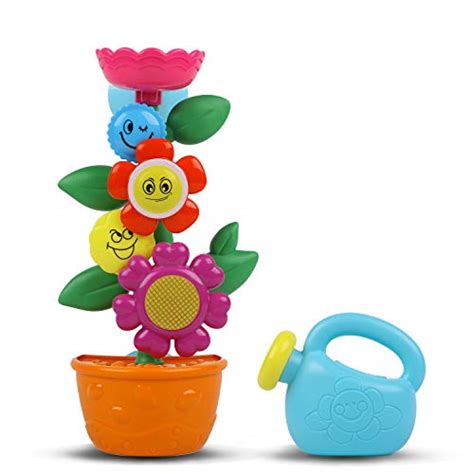 Toyerbee Bath Toys Flower Waterfall Bathtub Toys With Strong Suction