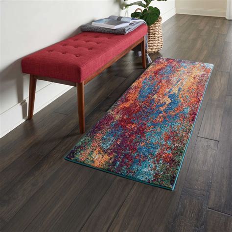 Celestial Abstract Hallway Runner Rugs Ces08 Wave By Nourison Buy