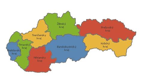 Each kraj consists of okresy (counties or districts). Virtuálna knižnica
