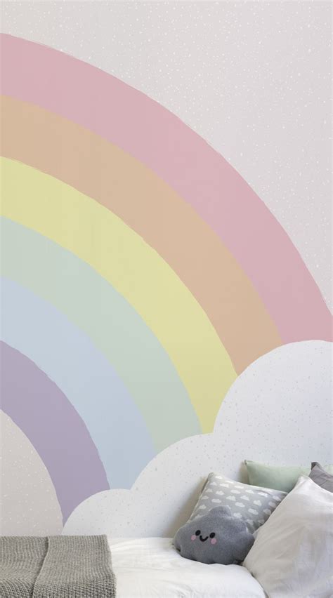 Kids Pastel Rainbow Wallpaper Mural Hovia Uk Childrens Bedroom