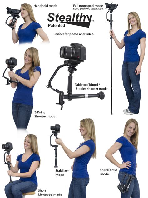 Varizoom Stealthy Camera Stabilizer Monopod 3 Point Shooter