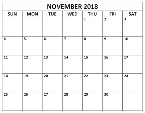 November 2018 Portrait Calendar Printable Calendar Printables