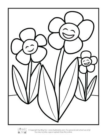 Fun, printable, free coloring pages can help children develop important skills. Flower Coloring Pages for Kids - itsybitsyfun.com