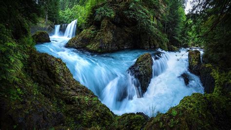 Download Greenery River Nature Waterfall 4k Ultra Hd Wallpaper