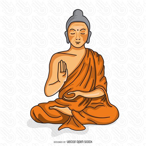 Buddhist Monk Meditating Illustration Free Vector Silhouette