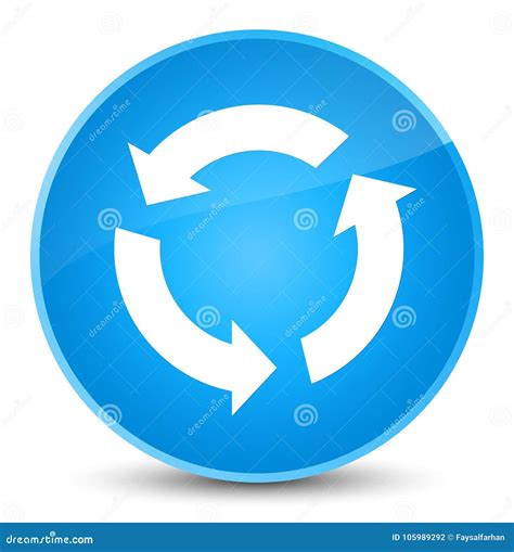 Refresh Icon Elegant Cyan Blue Round Button Stock Illustration