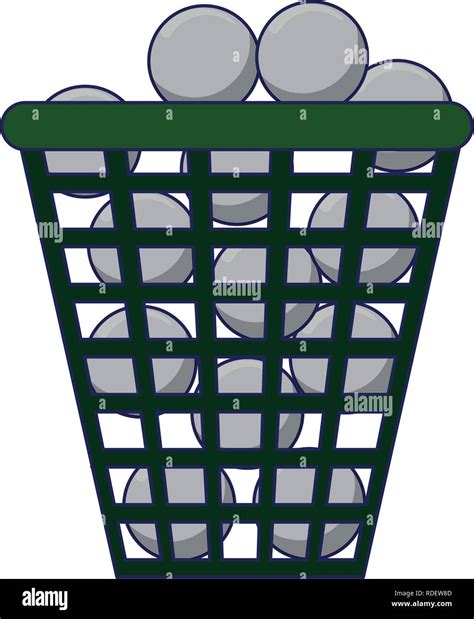Golf Balls In Basket Stock Vector Image And Art Alamy