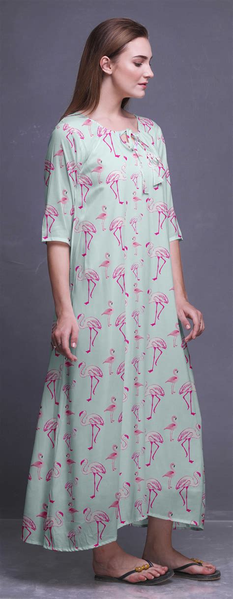 Bimba Floral Women Long Maxi Nightgown Cotton Nightwear Loose Sleepwear Fl 728f Ebay