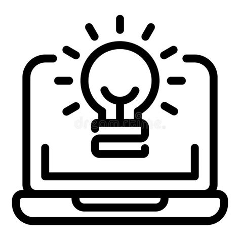 Bright Idea Icon Outline Style Stock Vector Illustration Of Isolated